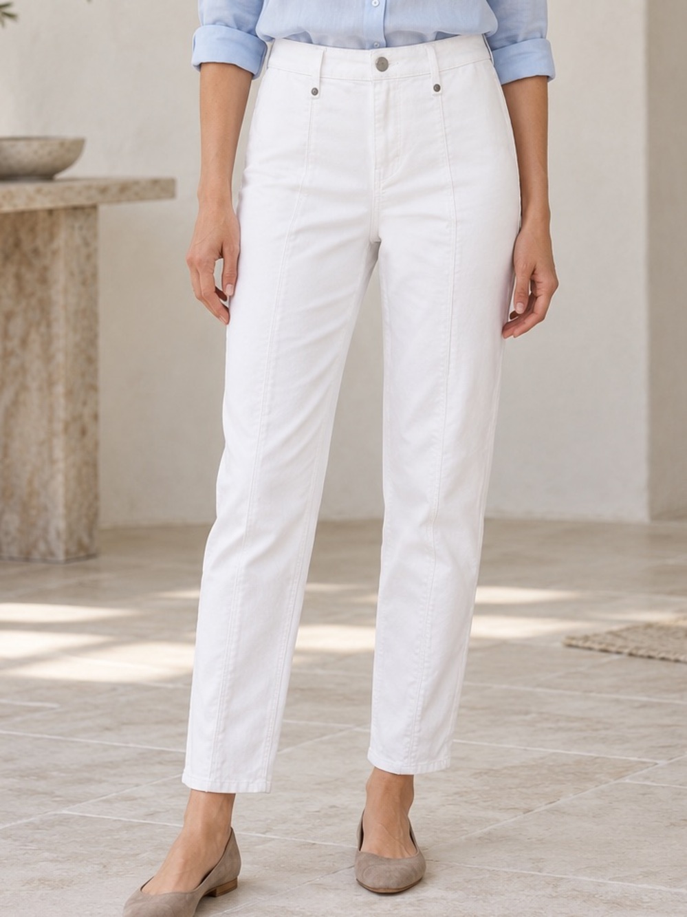 Sanctuary High-Rise Straight Jeans in White